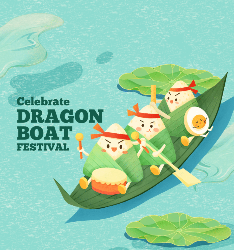 Aviso de las vacaciones del festival de botes de dragón