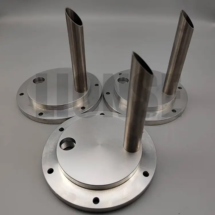 Soporte de tubería vertical de brida mecanizada de aluminio